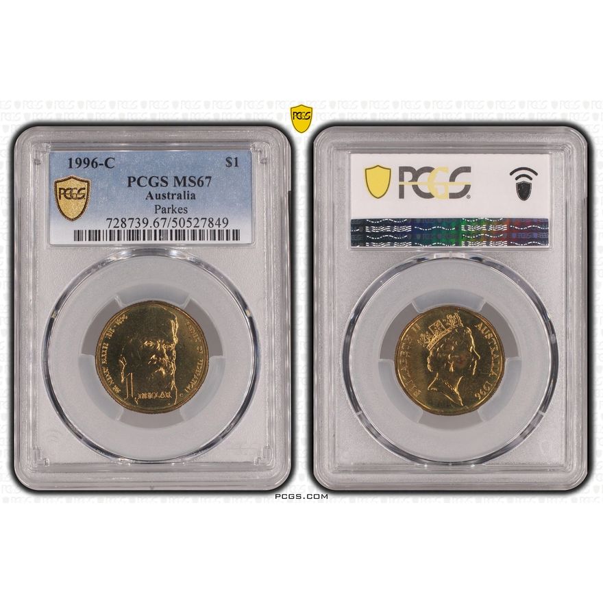 Parkes, One Dollar, 1996-C, PCGS MS67