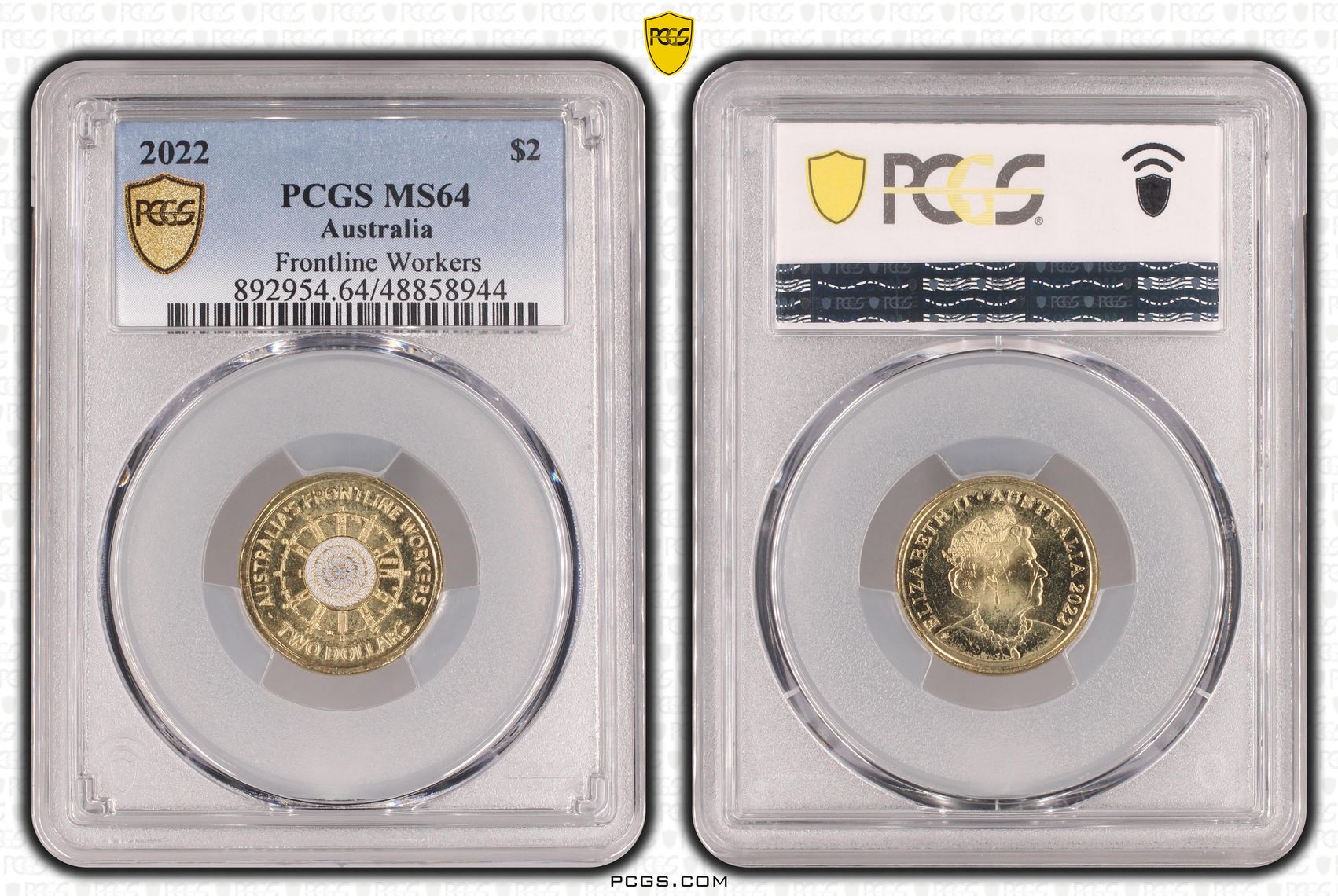 Elizabeth II, Frontline Workers Colorized , Two Dollar, 2022, PCGS MS64