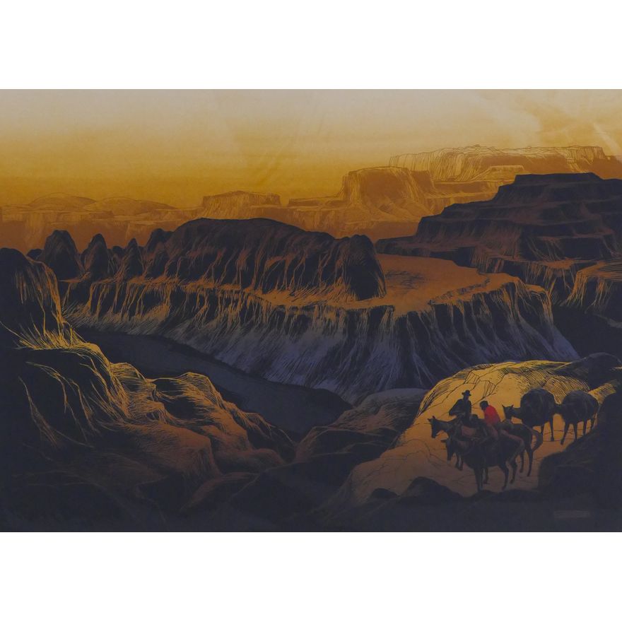 Elton Bennett (1910-1974, WA) 'The Valley of Time (Grand Canyon' Plate Signed Serigraph Loose- 19x25''