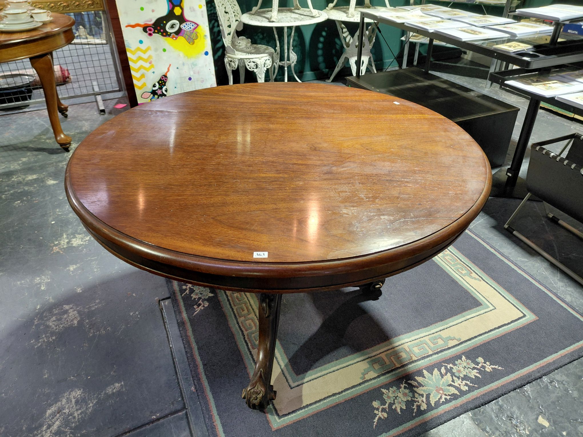 363 · ANTIQUE PEDESTAL TABLE