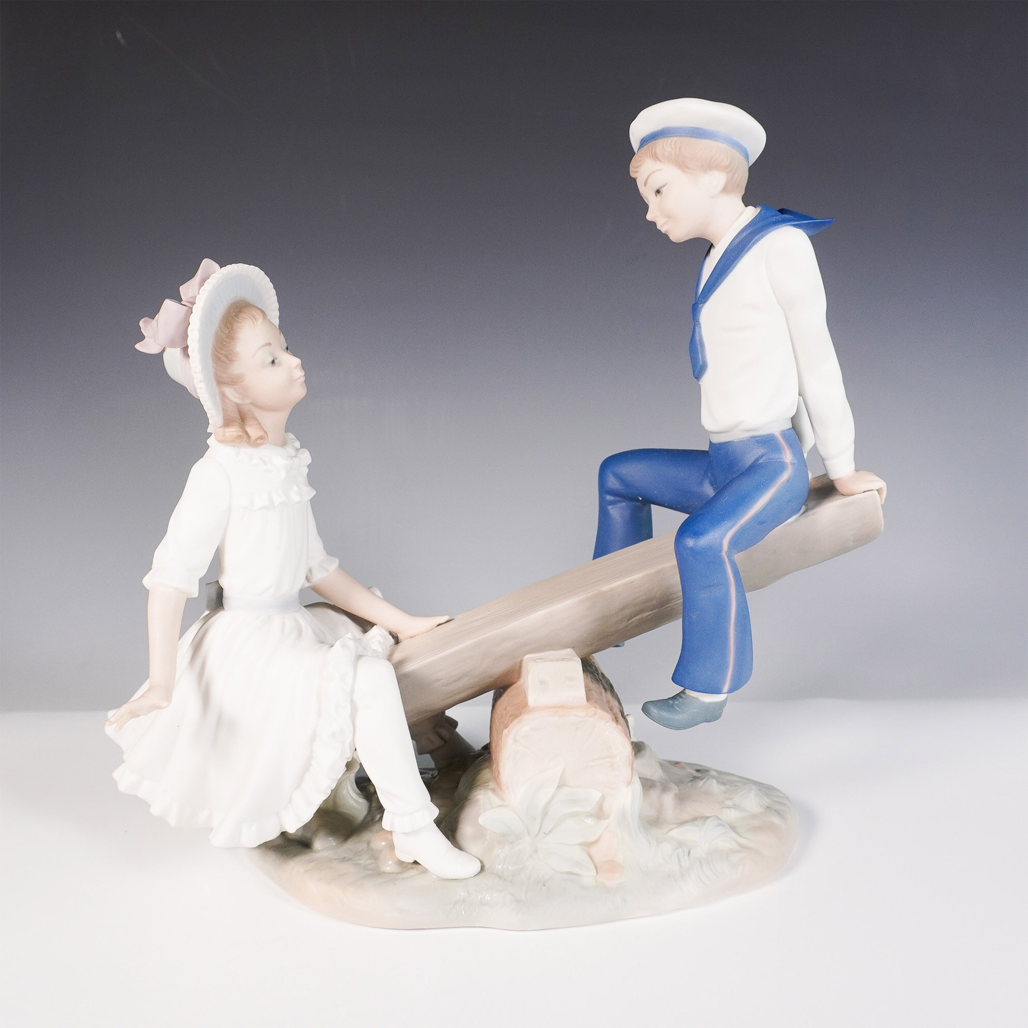 Lladro Porcelain Figurine, See-Saw 1011255 | Lion and Unicorn