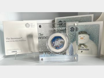 2018 THE SNOWMAN PROOF SILVER COLOURISED 50 PENCE IN PERSPEX PRESENTATION