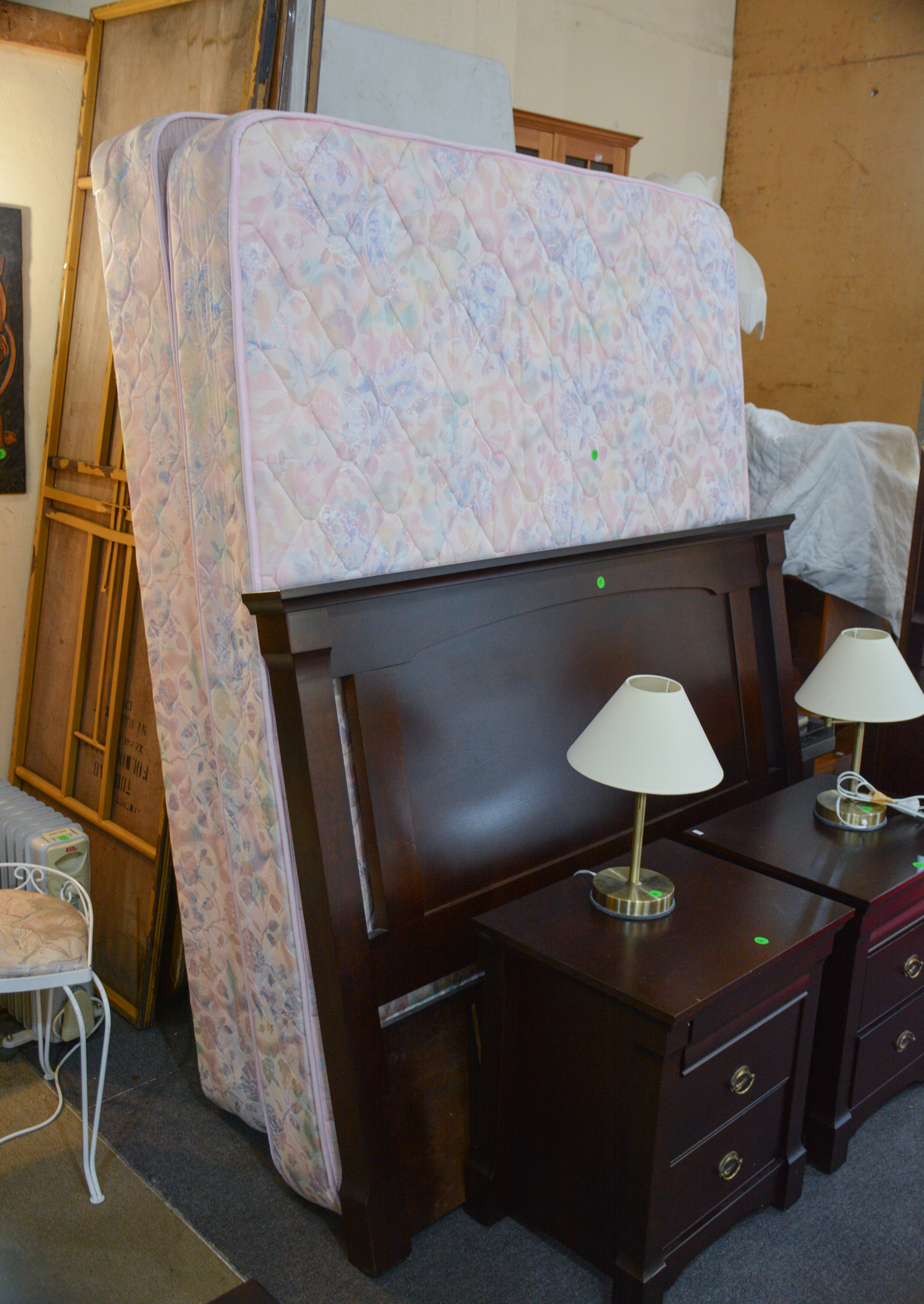 Queen Mattress and Base w Woodwright Headboard — NZ auction result