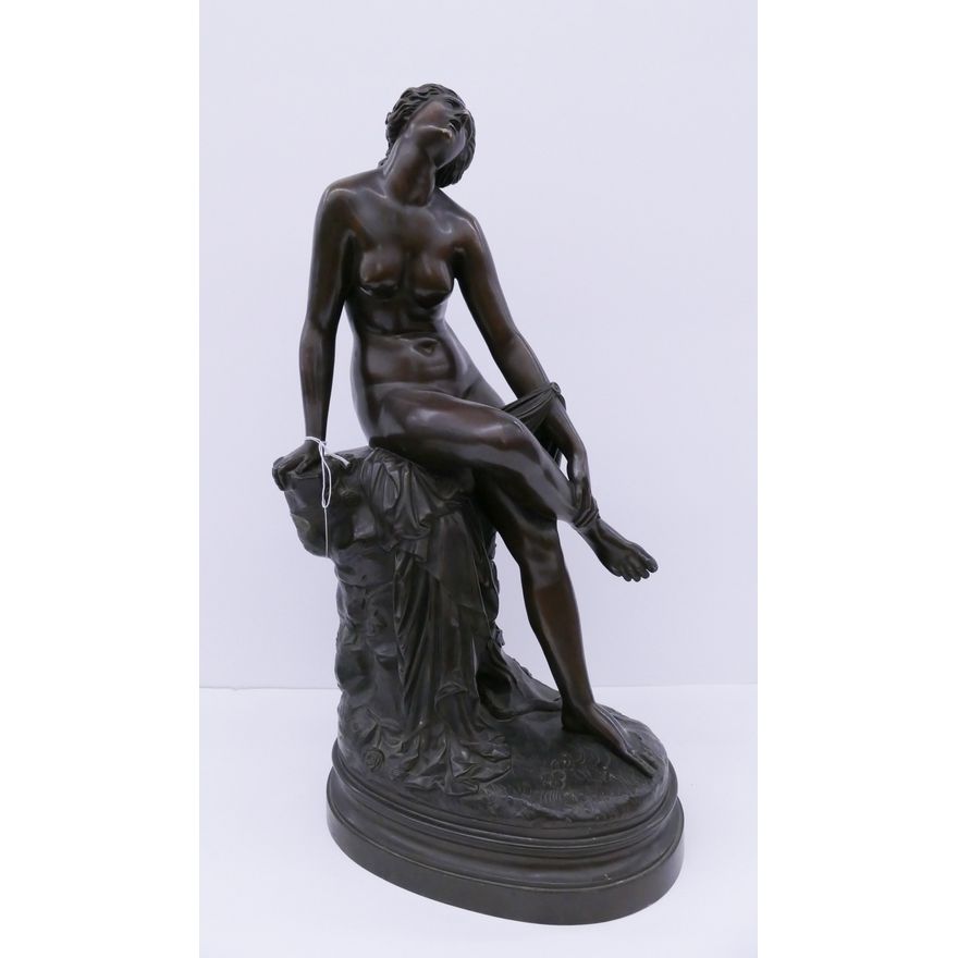 Antique Roubaud French Eurydice Bronze Sculpture- 20x11''