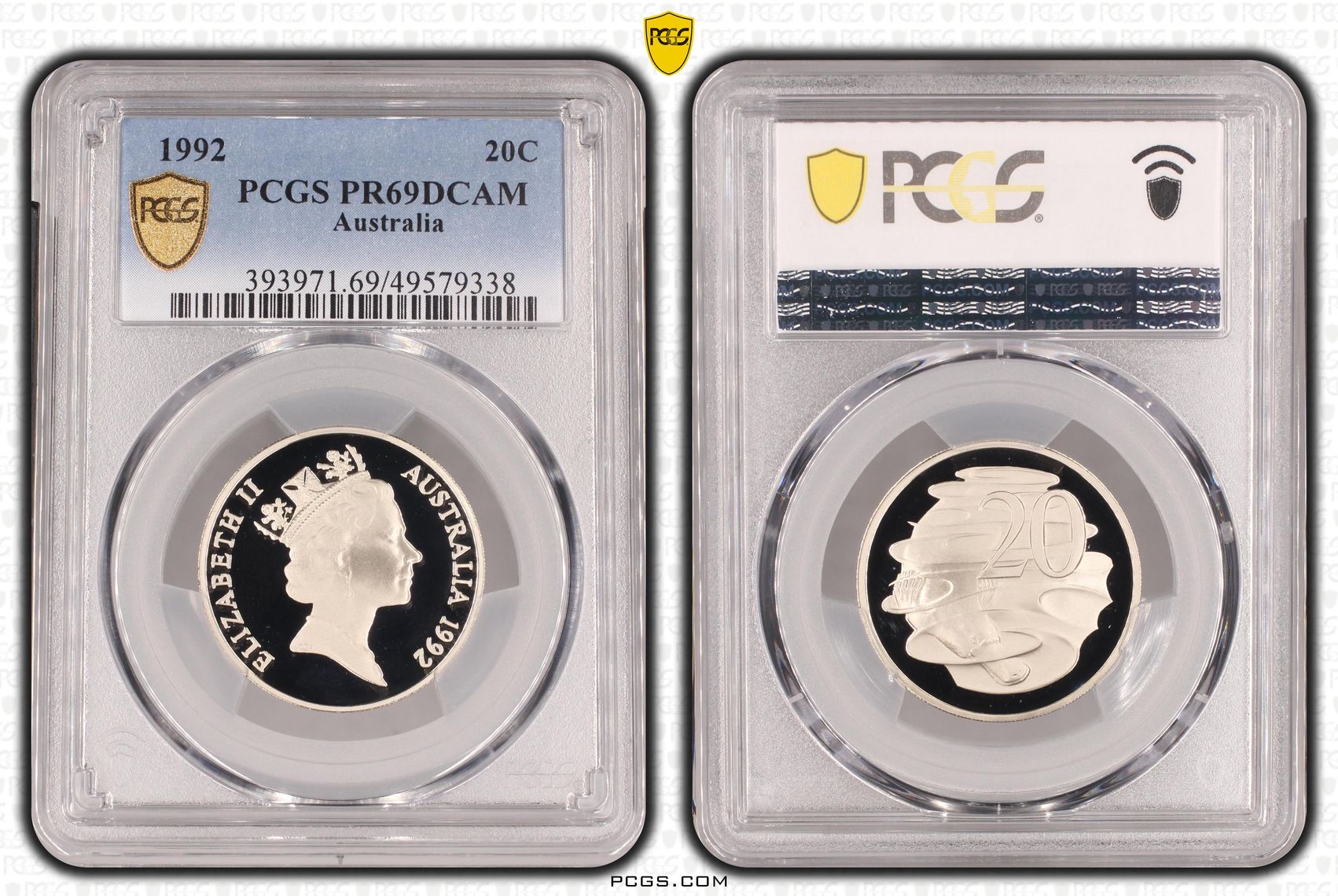 Twenty Cent, 1992, PCGS PR69DCAM