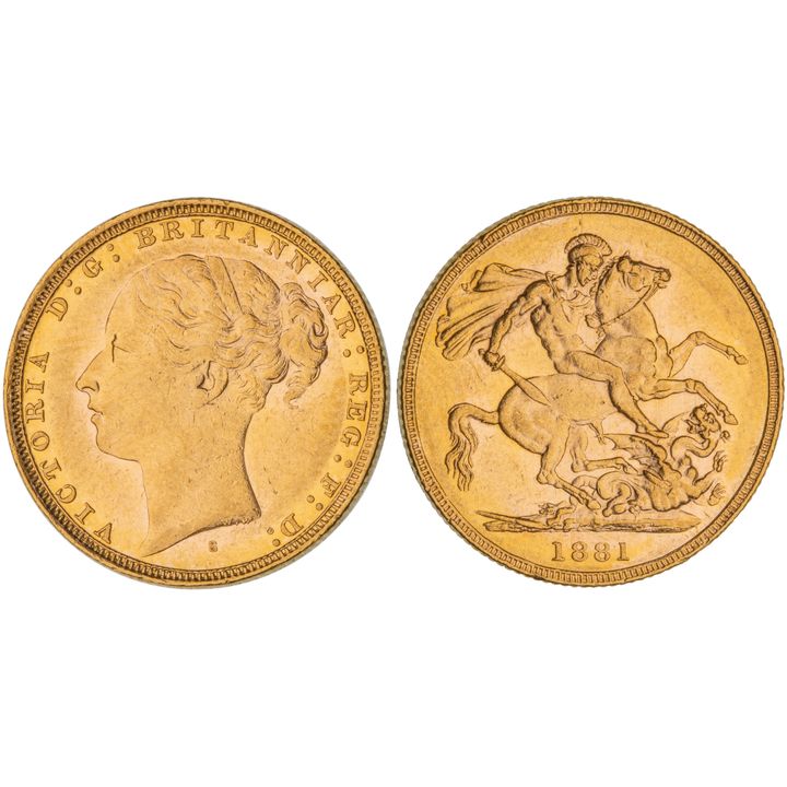 Victoria, Sovereign, 1881-S, EF