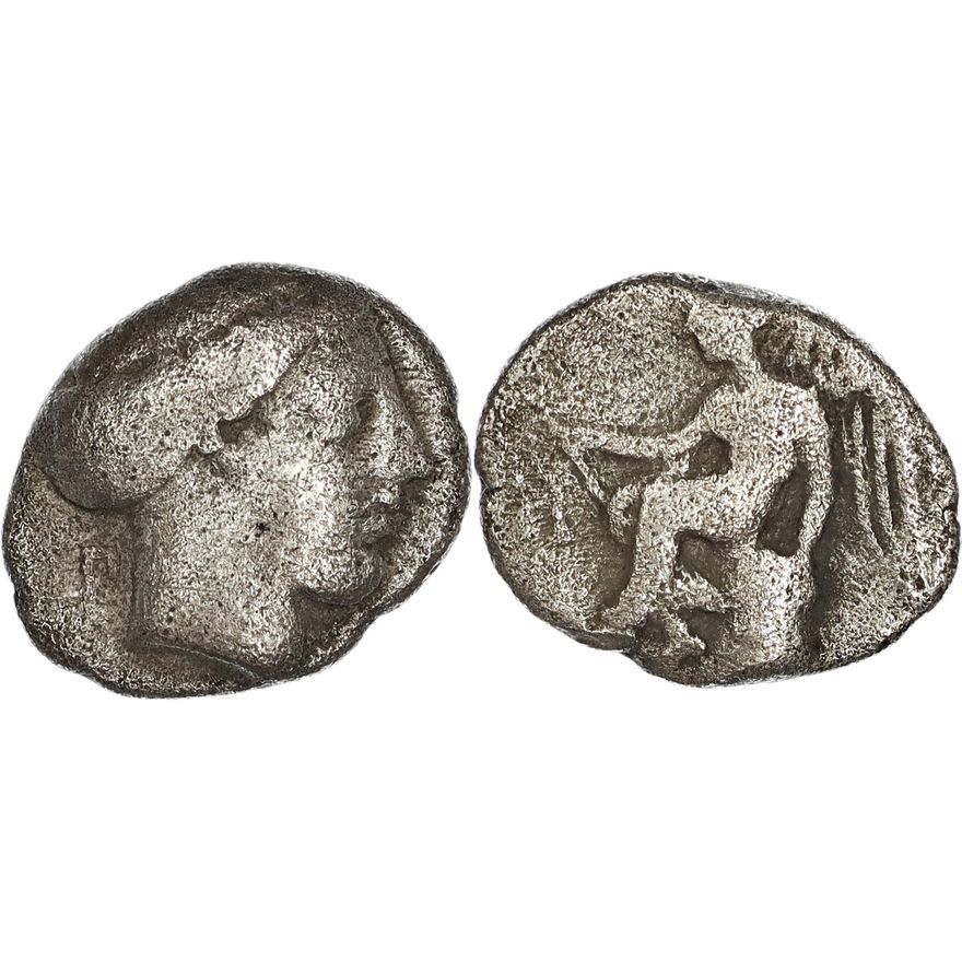 Bruttium, Terina, Silver Tetrobol, 420-400 BC,  gF