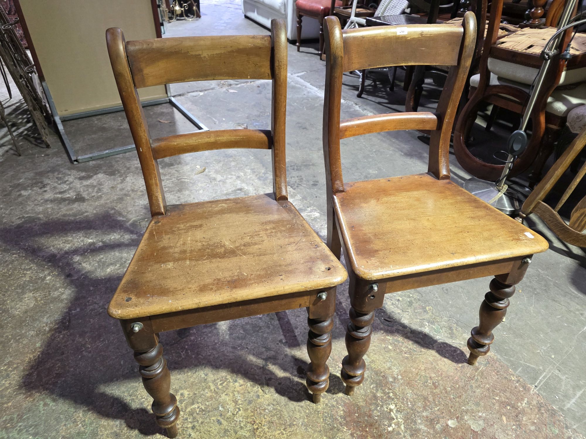 58 · PAIR OF CEDAR DINING CHAIRS