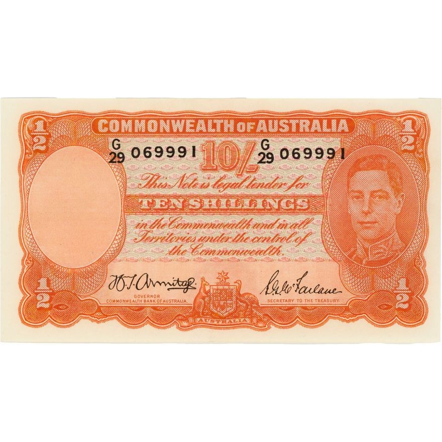 1942 Armitage/McFarlane Ten Shillings Unc