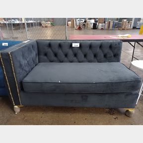 DC ROSA OXFORD CORNER BUTTON COUCH - GREY -(NOT FULL COUCH-INCOMPLETE)