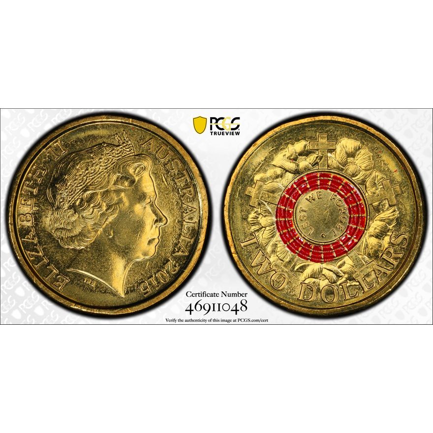 Lest We Forget, Two Dollar, 2015, PCGS MS 66