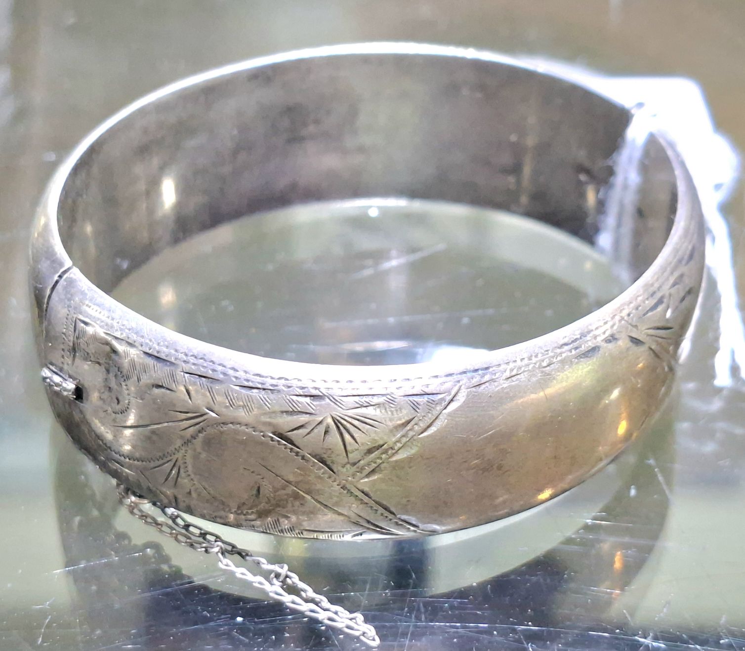 1196 · LADIES ANTIQUE SILVER BRACELET