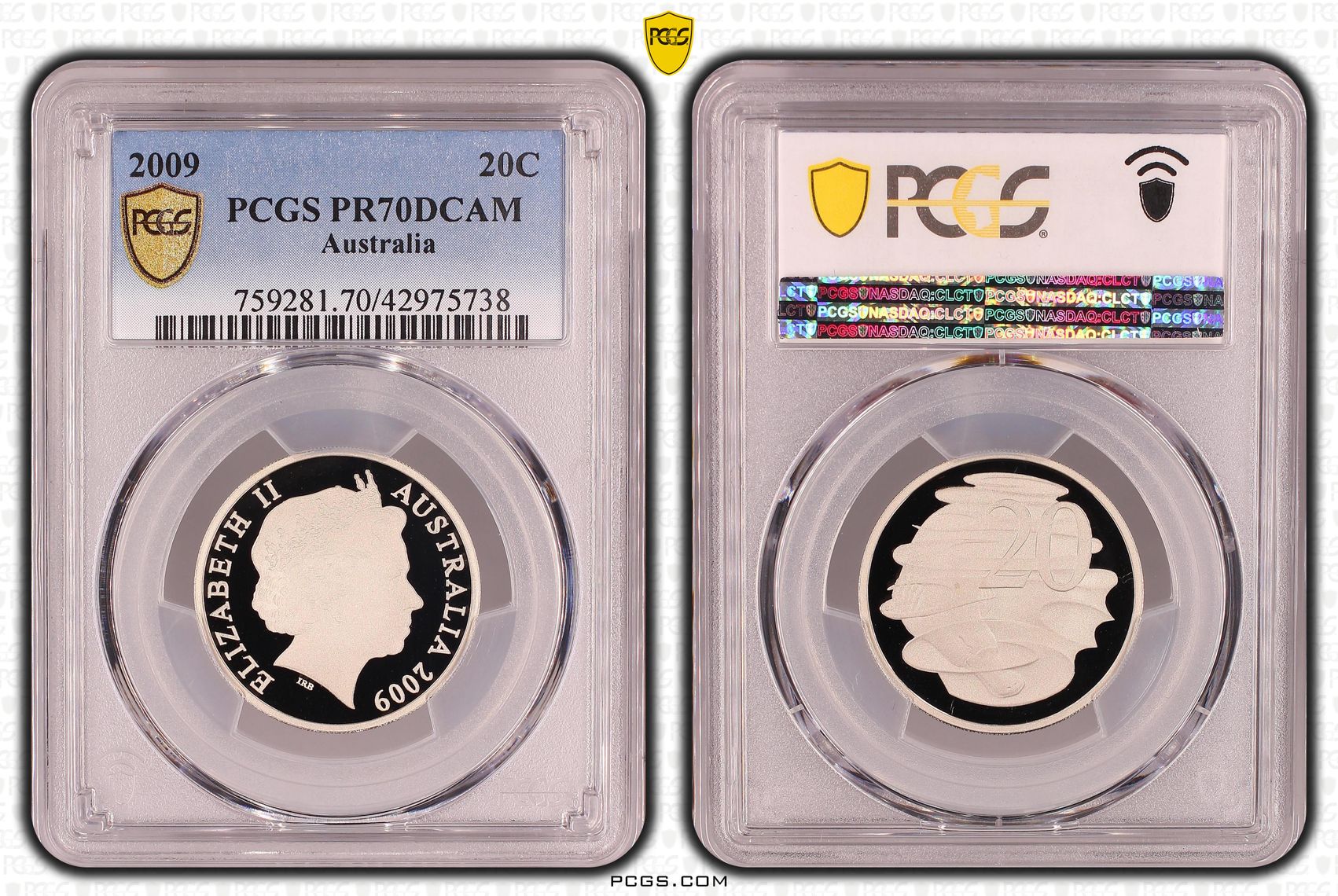 2009 Australia Twenty Cent, 20c PCGS - PR70DCAM POP 29/0 -738