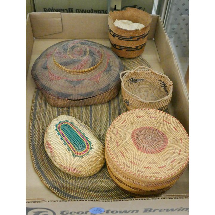 Box 6pc Old Tlingit & Makah Indian Baskets