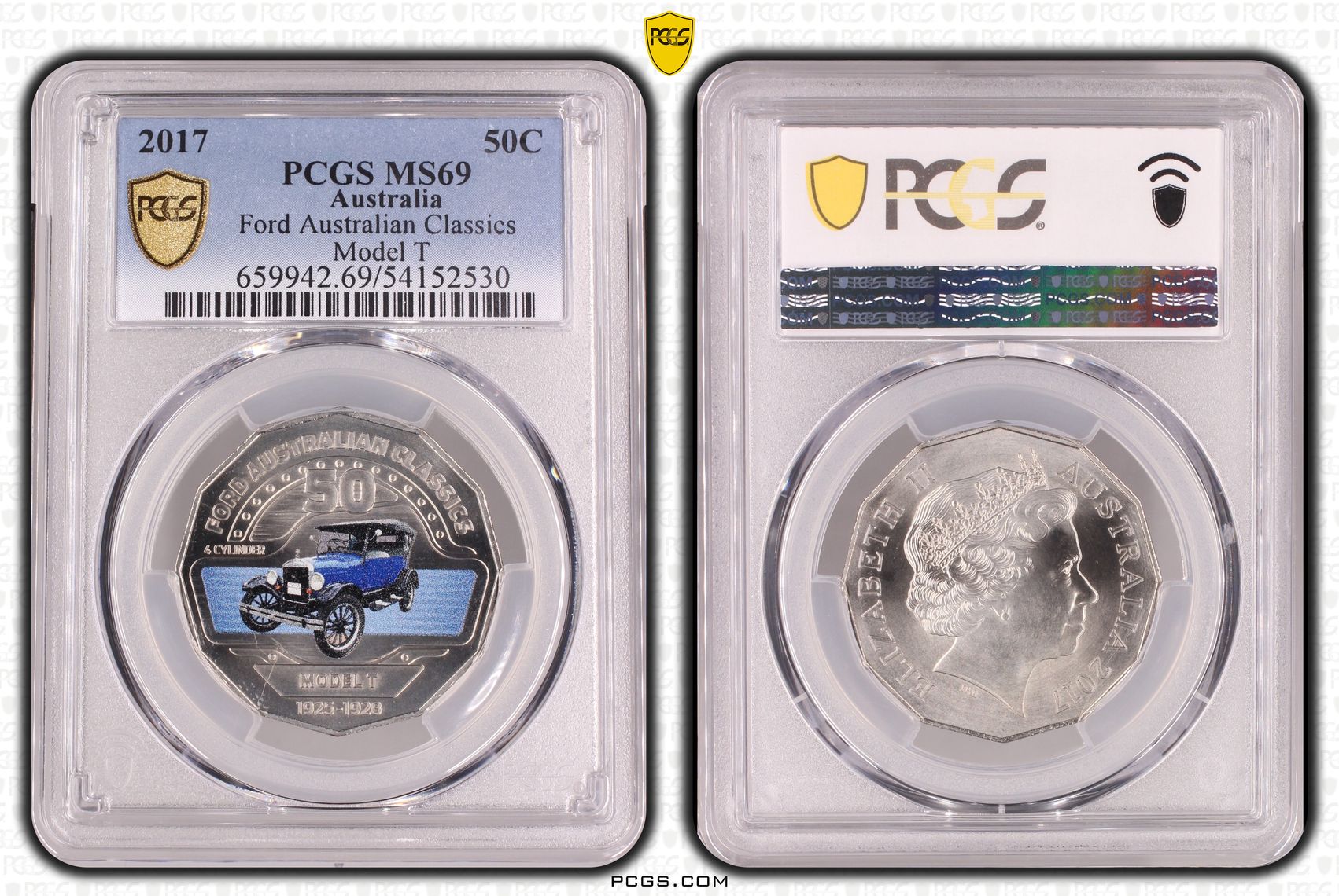 150 · Ford Australian Classics Model T, Fifty Cent, 2017, PCGS MS69