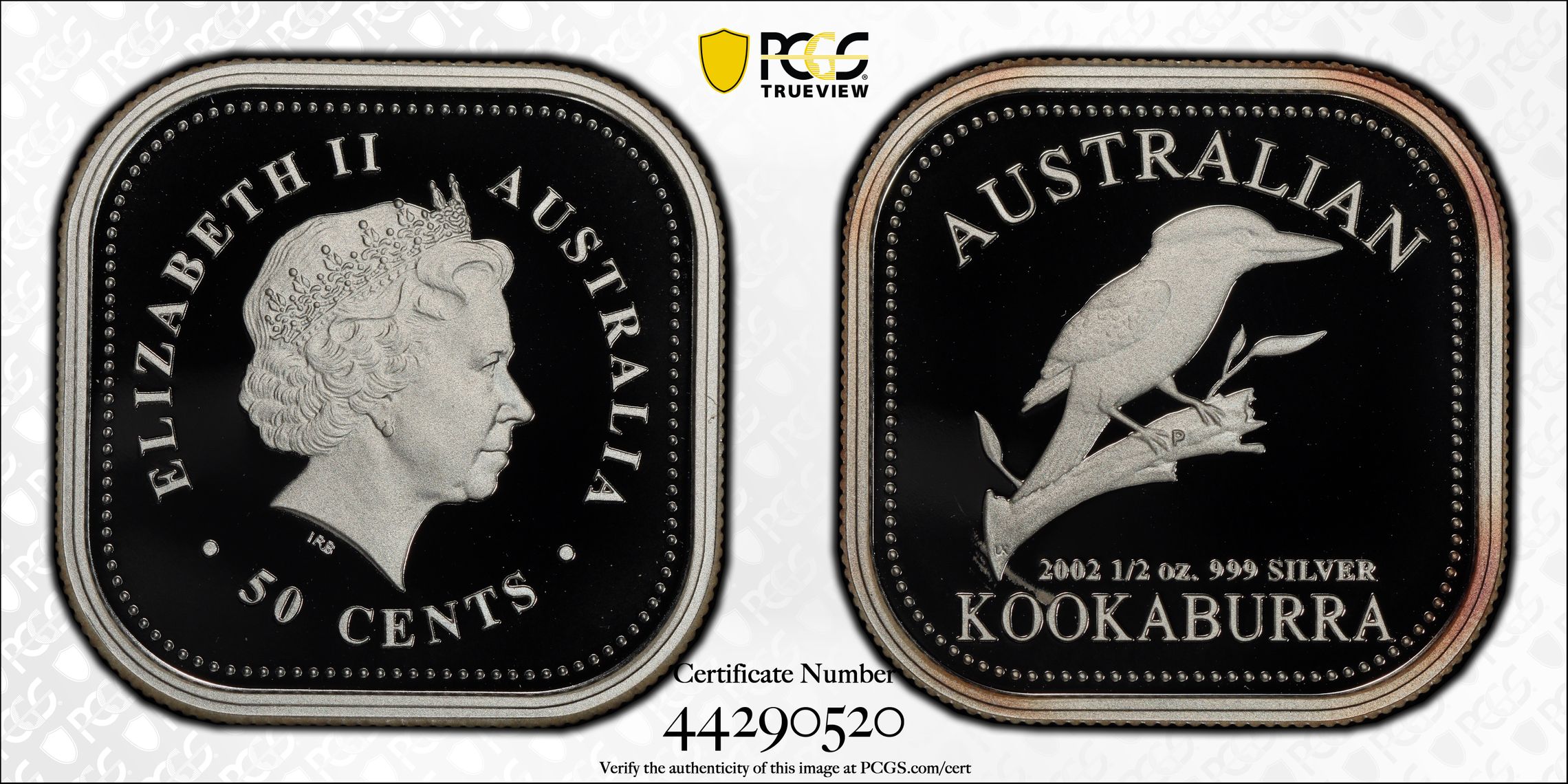 298 · 2002-P Australia Fifty Cent, 50c Silver Kookaburra PCGS - PR70DCAM POP 3/0 -520