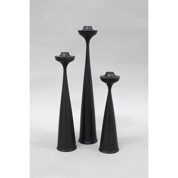 John Crichton for Eden Woodturners, Auckland - Set of three wooden candlesticks