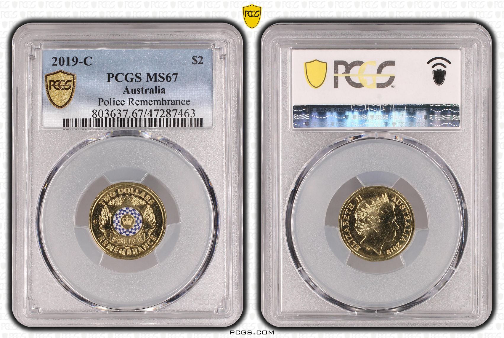 Elizabeth II, Police Remembrance, Two Dollar, 2019-C, PCGS MS67