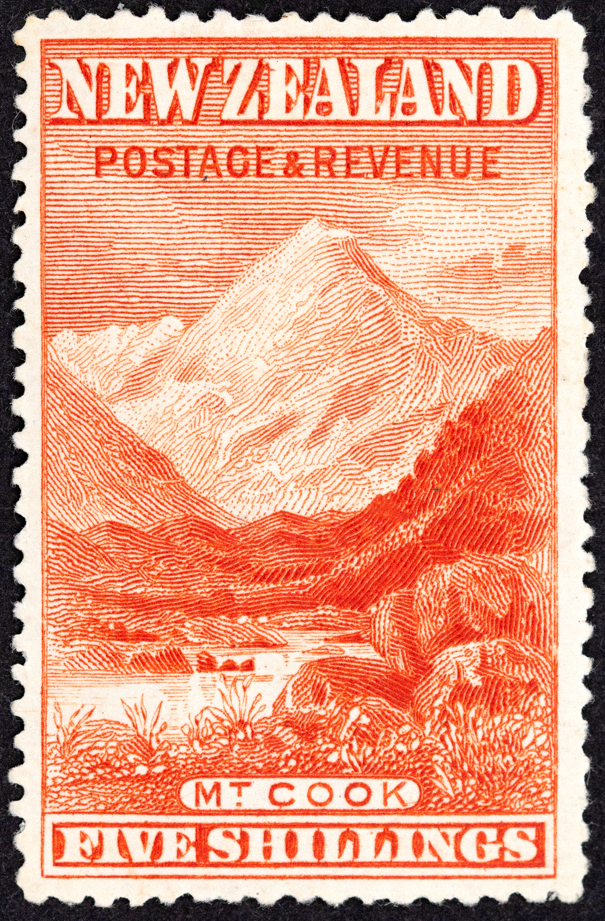 New Zealand, Five Shillings, Vermillion, 1898, Good