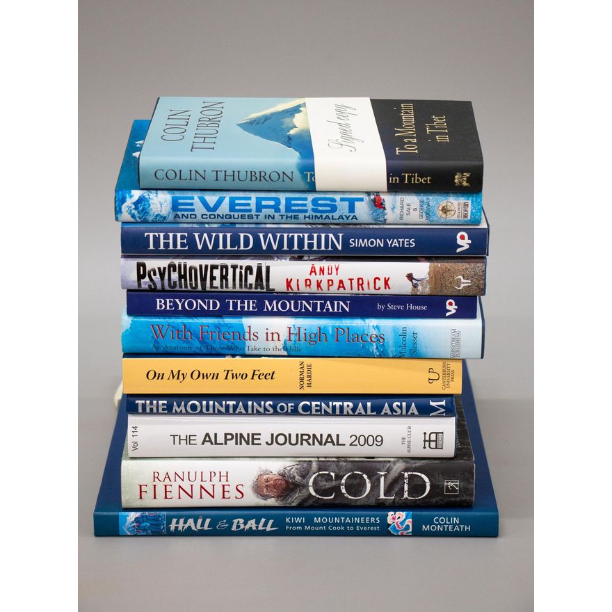 BOX OF MOUNTAINEERING BOOKS [20 volumes some signed]