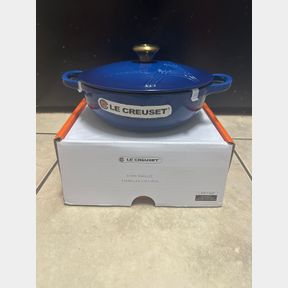 LE CREUSET CAST IRON 22CM MARSEILLE BLUE PARIS DESIGN CASSEROLE - 51648/2917