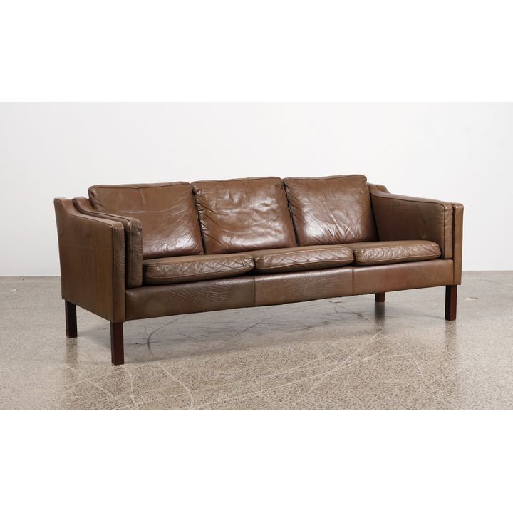 Vemb Polstermobelfabrik - A 1960s Danish three-seater leather sofa