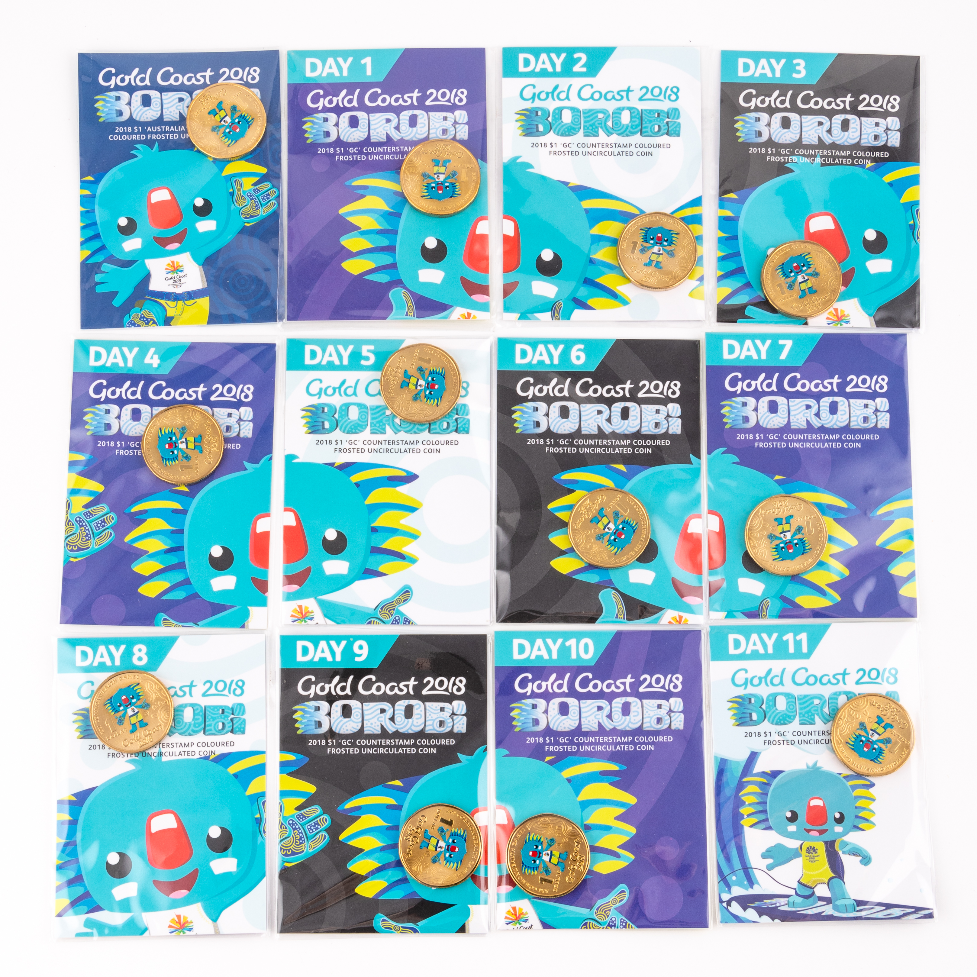 216 · Elizabeth II, Borobi - Gold Coast Commonwealth Games, One Dollar, 2018,  UNC