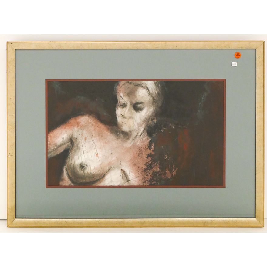 Vicki Galasso Abstract Nude Woman Painting Framed- 23x31''