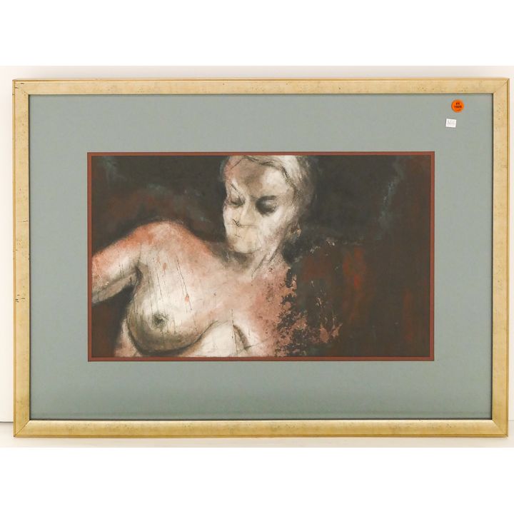 Vicki Galasso Abstract Nude Woman Painting Framed- 23x31''