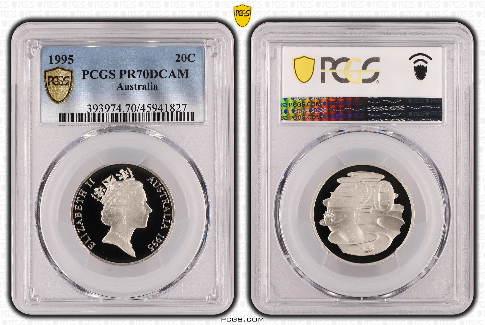 Elizabeth II, POP 17/0, Twenty Cent, 1995, PCGS PR70DCAM