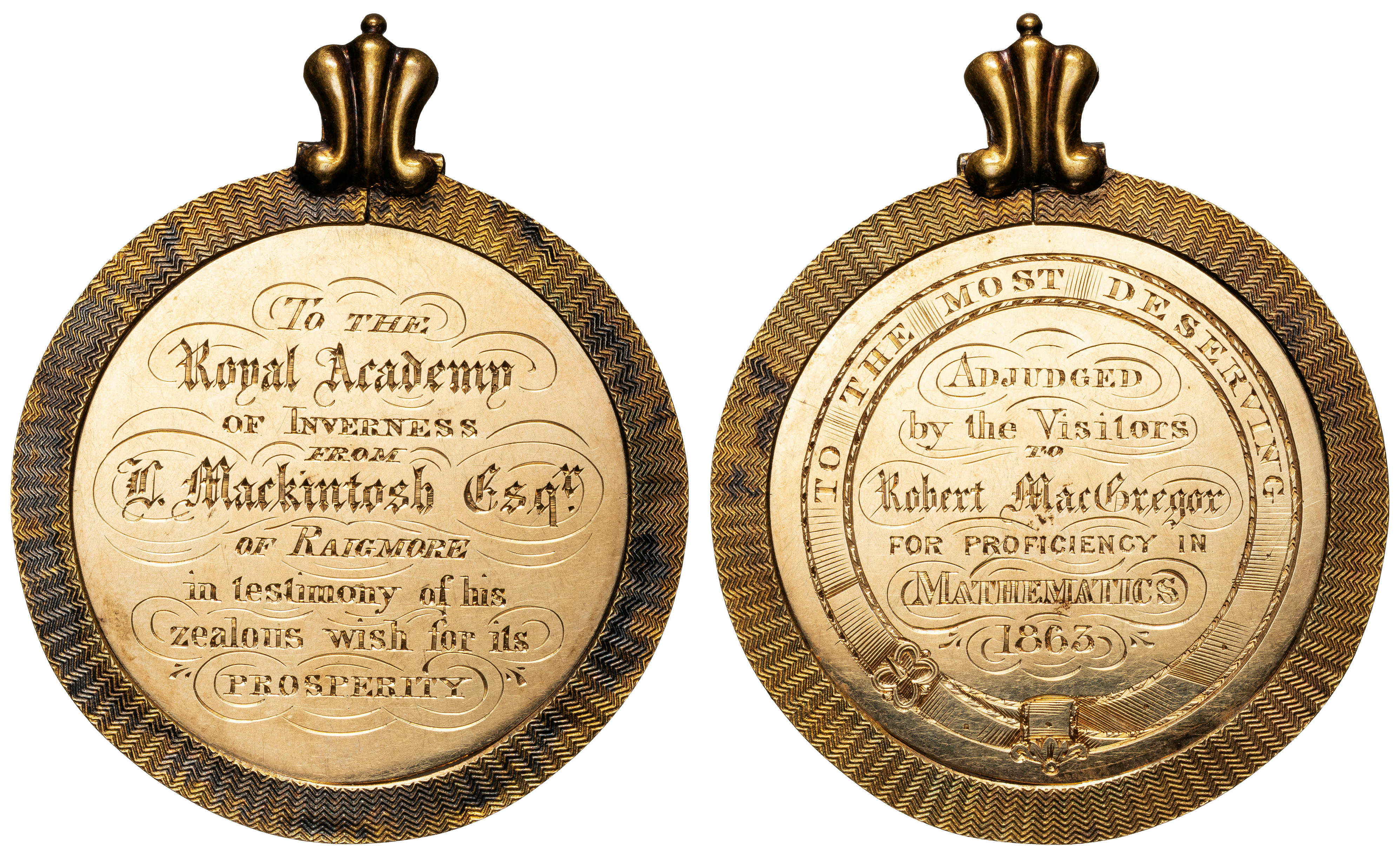 Great Britain, Royal Academy of Inverness - Academic Award, 1863, VF