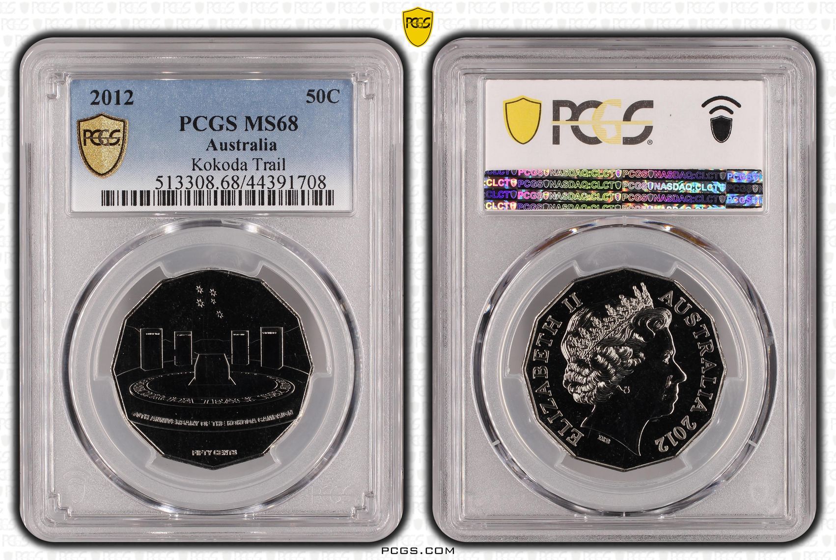 2012 Australia Fifty Cent, 50c Kokoda Trail PCGS - MS68 -708