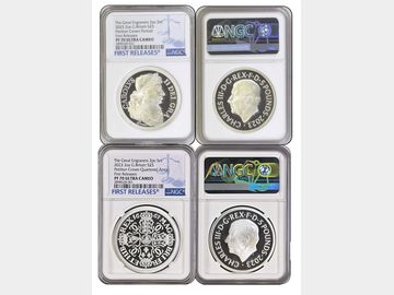 2023 KING CHARLES II THE GREAT ENGRAVERS 'PETITION' 2-COIN SET PF70 UCAM TOP POP! FIRST RELEASES