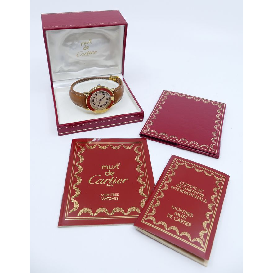 Cartier 'Must Be Cartier' Vermeil Gold Plated Wristwatch.