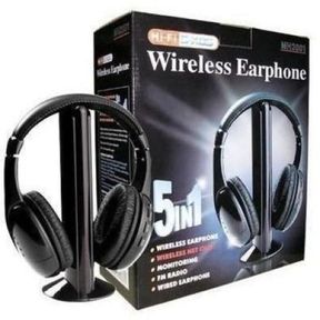 TM 5 In 1 Hi Fi FM Radio Wireless Headphones Headsets for TV DVD MP3/ MP4 Headphones / Earphone |