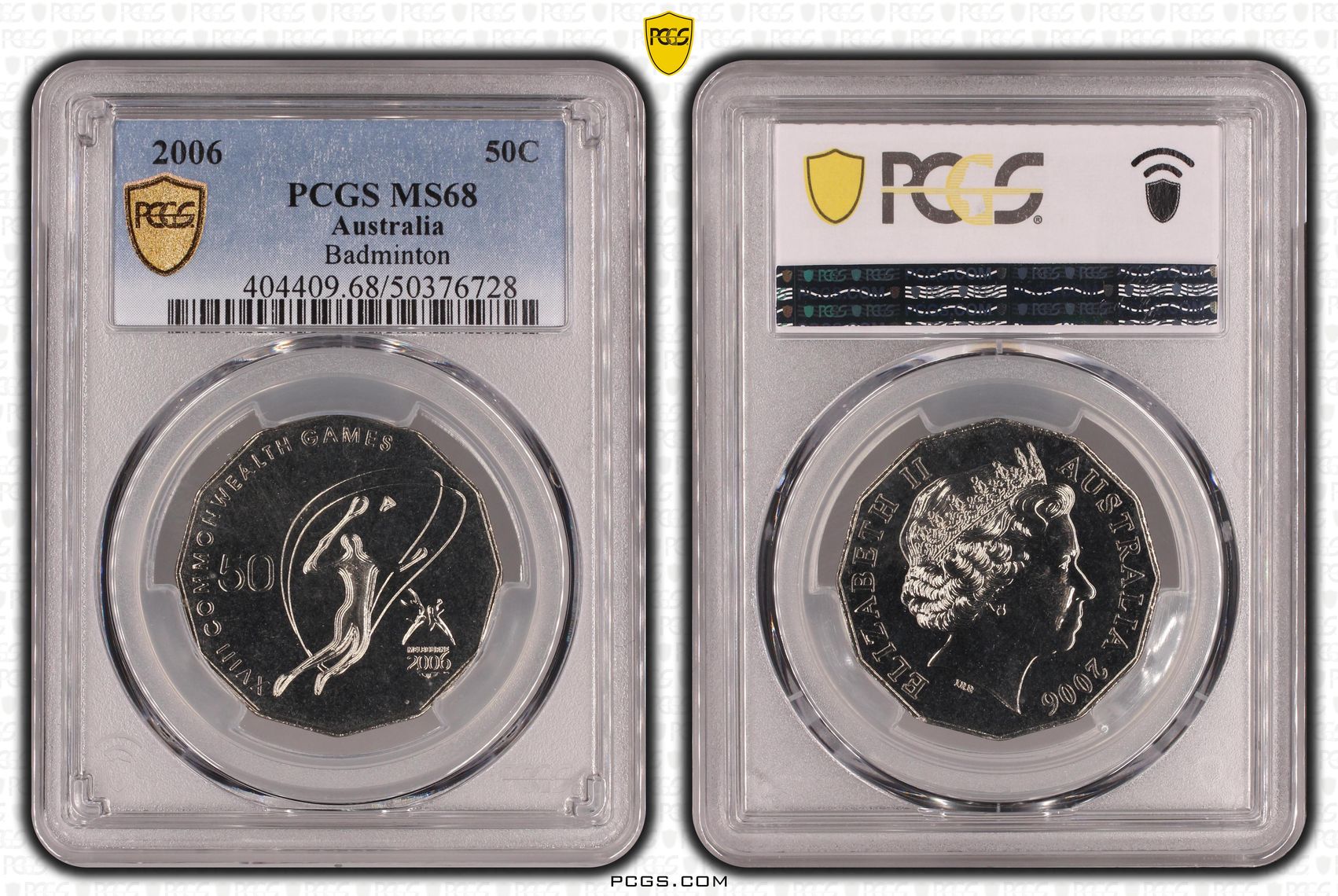 Badminton , Fifty Cent, 2006, PCGS MS68