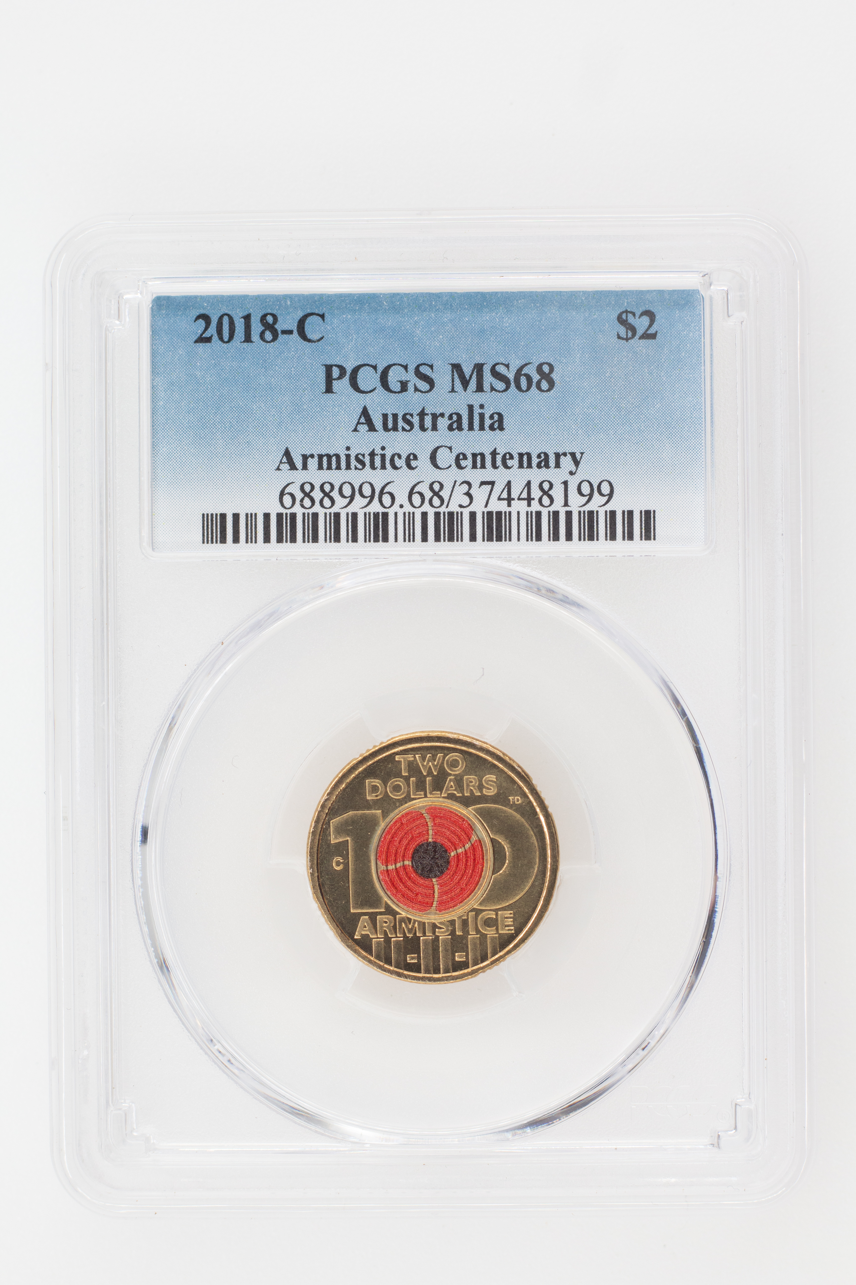 2018-C Australia Two Dollar, $2 Armistice Centenary PCGS - MS68 -199