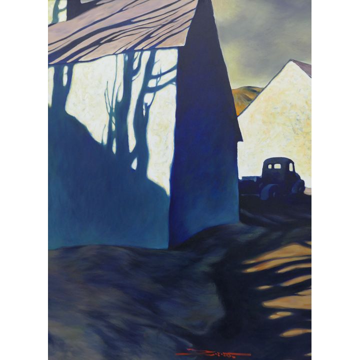 Z.Z. Wei ''Blue Barn Shadows'' Oil