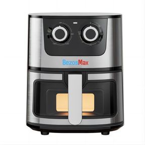 BezosMax 7L Air Fryer with Adjustable Knob and Top menu display Metal panel |