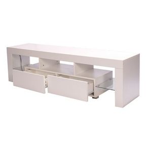Venezya Tv Stand with Floating Stands - White -(NOT ASSEMBLE)