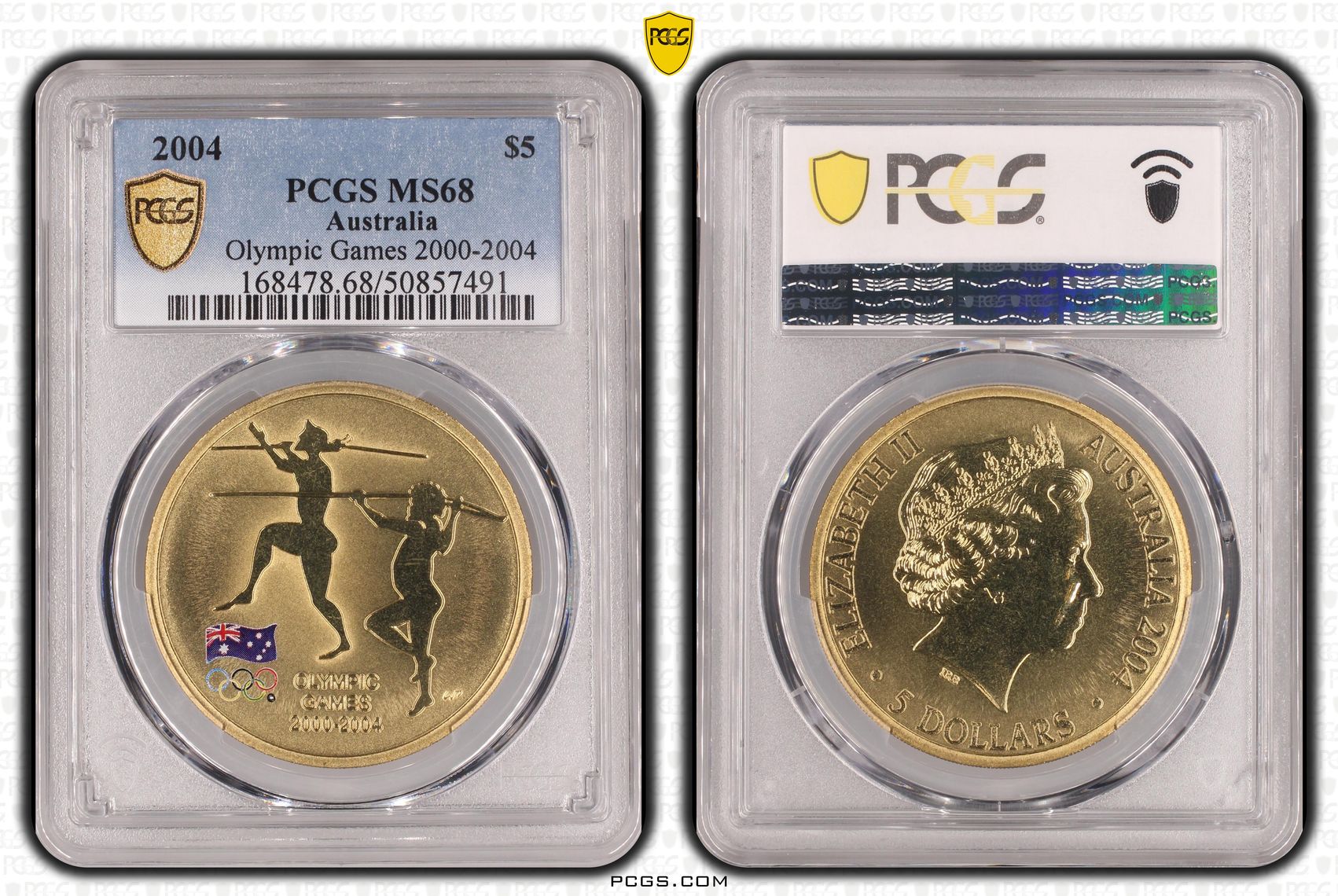 Olympic Games 2000-2004, Five Dollar, 2004, PCGS MS68
