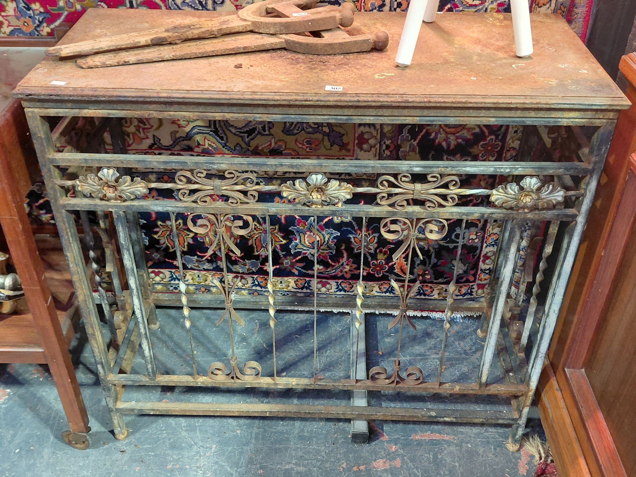 305 · WROUGHT IRON CONSOLE TABLE
