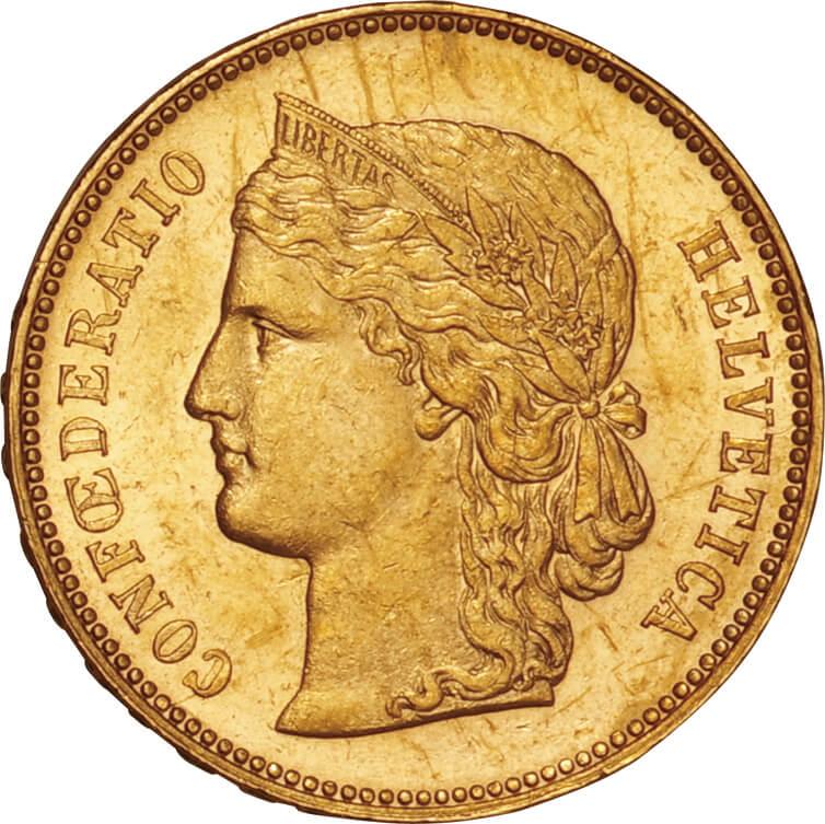 希少！ヘルベティア！1896 スイス 20フラン 金貨 NGC MS63 資産 