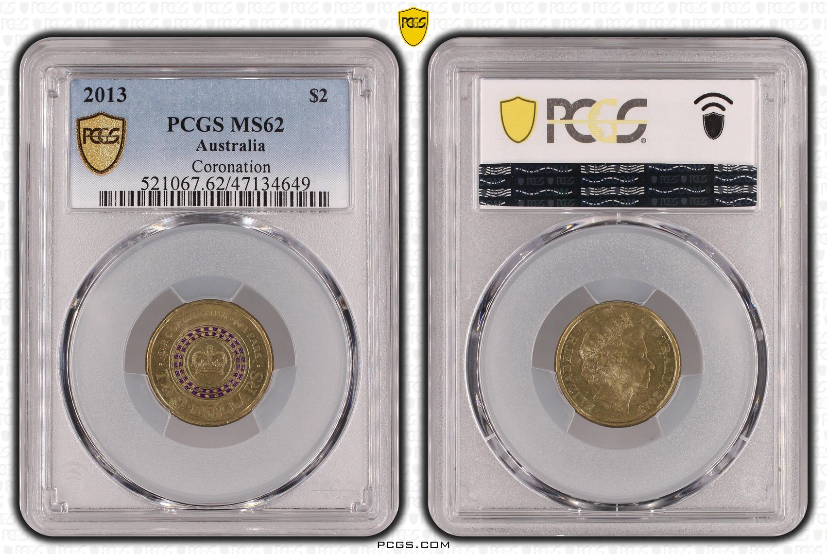 Coronation Colorized , Two Dollar, 2013, PCGS MS62
