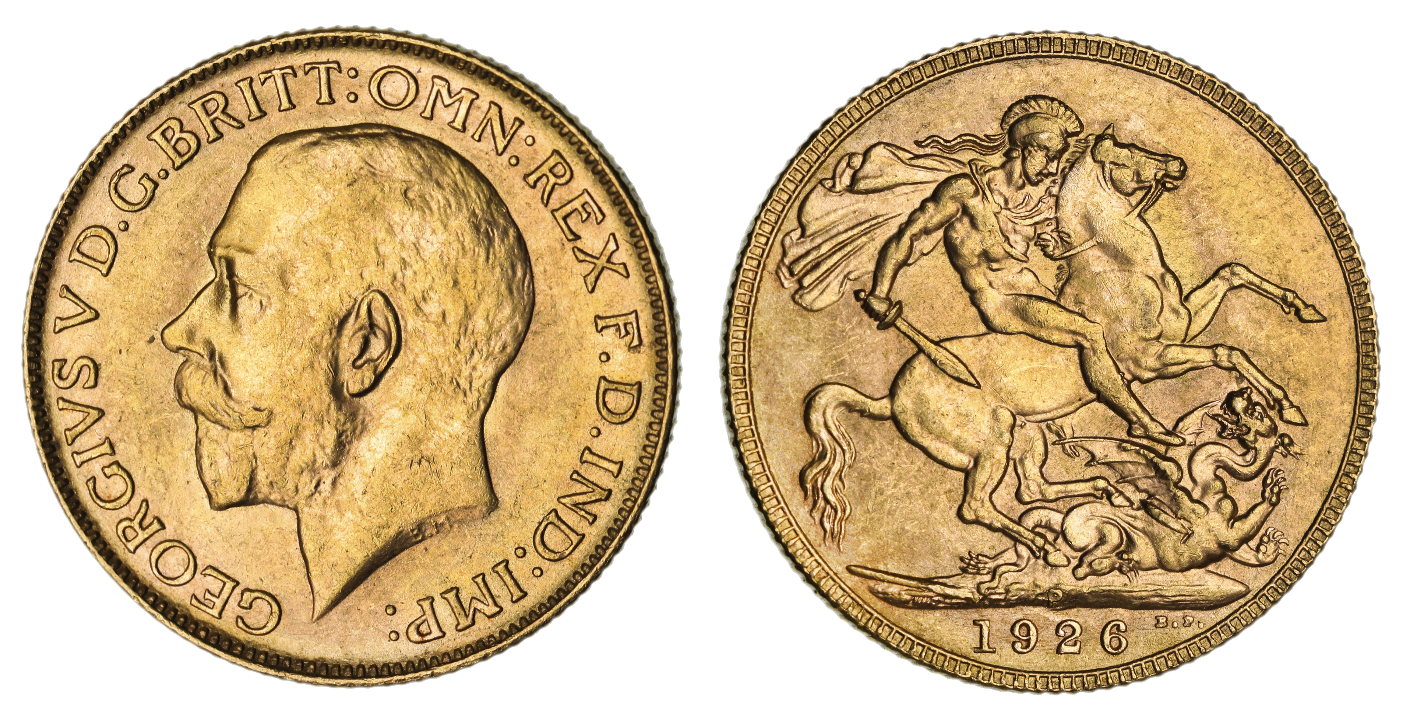 George V, St. George Reverse - Perth Mint, Sovereign, 1926, UNC