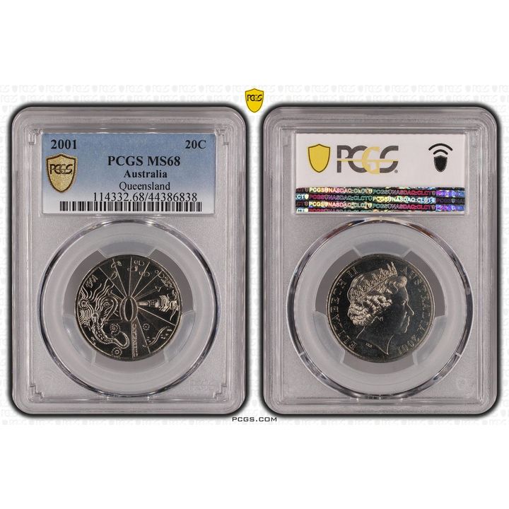 2001 Australia Twenty Cent, 20c Queensland PCGS - MS68 -838