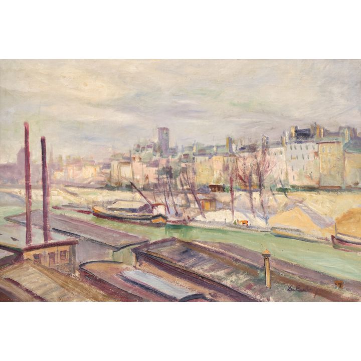 Pierre de Belay ''Quai de la Seine'' Oil