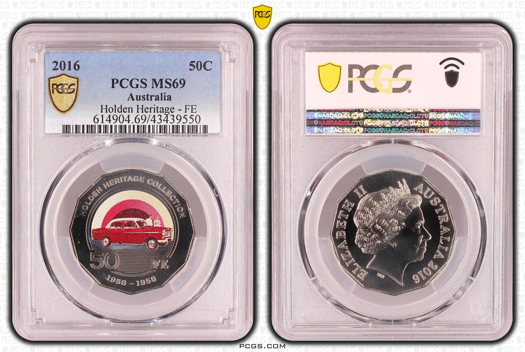 343 · Holden Heritage - FE, Fifty Cent, 2016, PCGS MS69