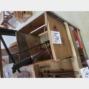 Wood Crate, Square and Round Dowels, Drill and Light