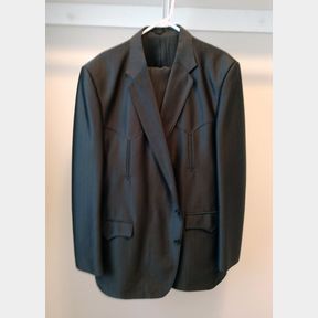 Black Circle S Tailored Western Suit Jacket & Pants 50L
